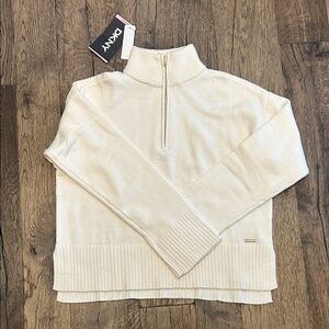 DKNY Ivory Half-Zip Pullover